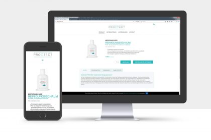 Webdesign & Onlineshop für die Proctect GmbH aus Tübingen